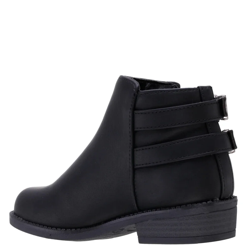 Nina Chloey Boots Toddler US 12 Black Leather Side Zipper Ankle Booties JOBB356